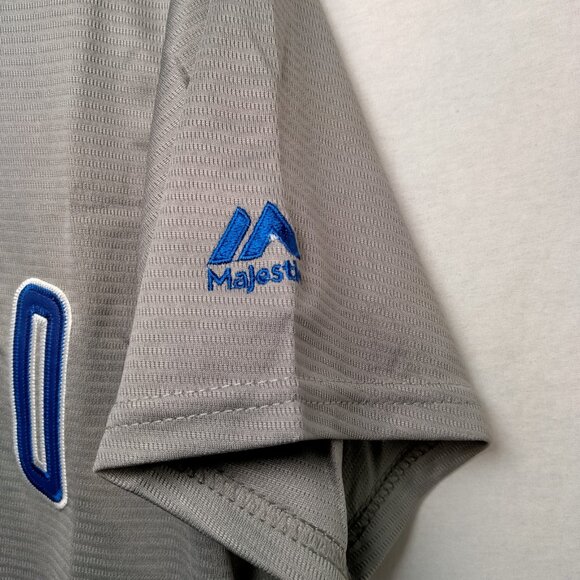 Chicago Cubs Kris Bryant Jersey Youth Large Majestic Cool Base MLB Gray #17 - Picture 13 of 16